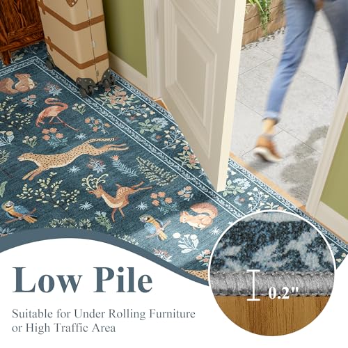 2x4 Rug for Entryway (Blue (Animal) / 2' x 4' (Rectangular))