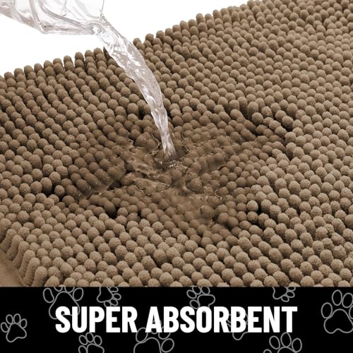 Dog Door Mat for Muddy Paws (30"X20" / Camel and Black)