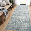 4x8 Washable Hallway Runner Rug (Blue / 4x8)