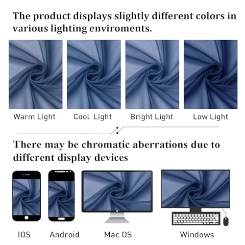 Royal Blue Sheer Curtains 54 Inch Length 2 Panels (Royal Blue / 42"W x 54"L (Pack of 2))