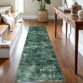 Abstract Runner Rug 2x8 Ft Washable Runners for Hallways (Dark Green / 2' x 8' (Rectangular))
