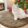 Taupe Round Rugs for Bedroom (2 Ft Round / Taupe)