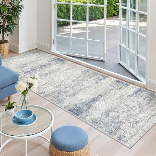 2'6 x 8' Runner Rug Non Slip (Blue/Brown/Ivory / 2'6" x 8' (Runner))