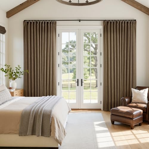 Extra Wide 84 Inch Long Pleated Curtains 70 Inch Wide Dutch Cocoa (Dutch Cocoa / 70"W x 84"L (Pack of 1))