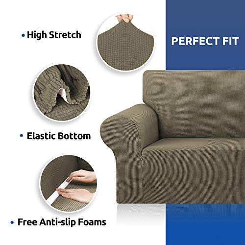 Stretch Couch Covers for Sofa (Khaki / Large)