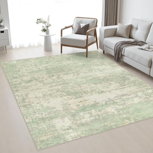 Area Rug Living Room (Green Cream / 5' x 5' (Square))