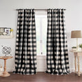 Grainger Buffalo Check Blackout Window Curtain (Black / 52"W x 95"L (Pack of 1))