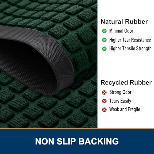 Front Door Mat Outside Entrance (Black Green / 47" X 23")