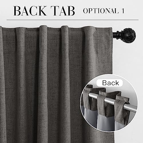 Grey 100% Blackout Curtains 63 Inch Long for Bedroom Nursery (Grey / 52"W x 63"L (Pack of 2))