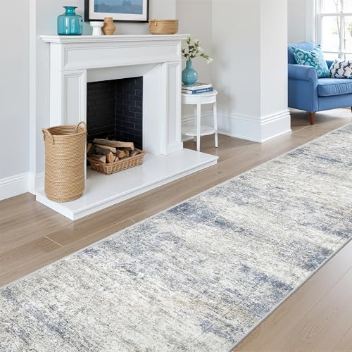 2'6 x 10' Runner Rug Non Slip (Blue/Brown/Ivory / 2'6" x 10' (Runner))