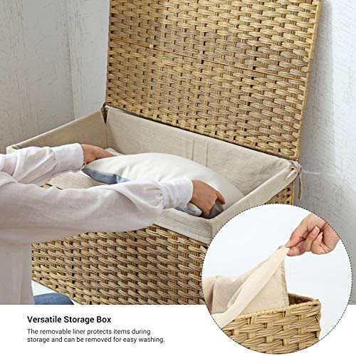 Woven Storage Basket with Lid (160 L / Natural)