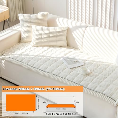 Couch Cover for Dogs Washable Non (White / 27.6X59.06)