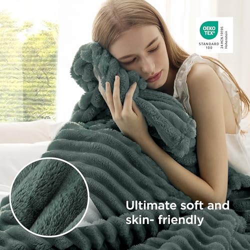Soft Twin XL Blanket for Bed Dorm Mallard Green 66"x90" (Mallard Green / Twin XL)