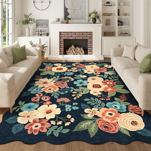 5x7 Area Rugs for Bedroom (Navy Blue (Big) / 5' x 7' (Rectangular))