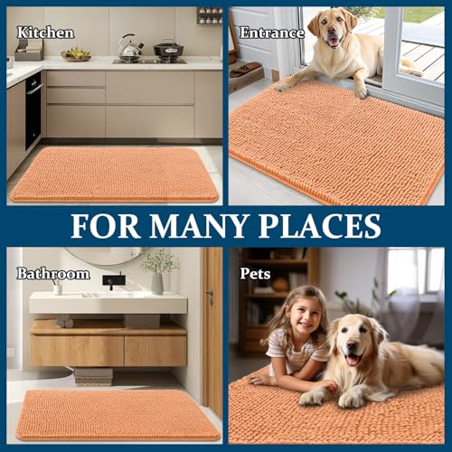 Dog Door Mat for Muddy Paws 30x17 (Orange / 30" X 17")