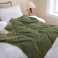 Olive Green Fleece Throw Blanket 90”×90” for Couch Sofa Livingroom (Olive Green / 90×90inch)