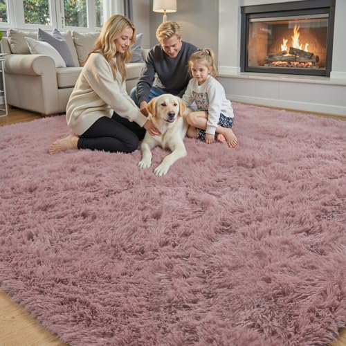 5x8 Blush Shag Area Rug for Living Room (Blush / 5' x 8' (Rectangular))