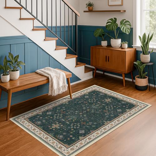 Dark Green 4x6 Living Room Rug (4' x 6' (Rectangular) / Dark Green)