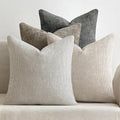 Soft Decorative Chenille Pillow Covers Neutral 18x18 Pack of 4 (18" x 18" (Pack of 4) / Neutral)