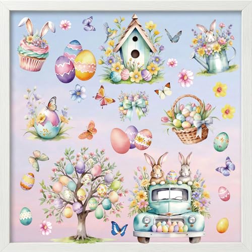 9 Sheets Easter Window Clings Decor (Happy Easter)