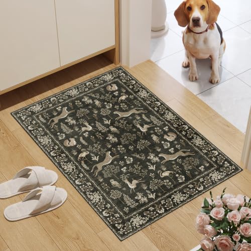 2x3 Entryway Rug (Charcoal Black (Animal) / 2' x 3' (Rectangular))