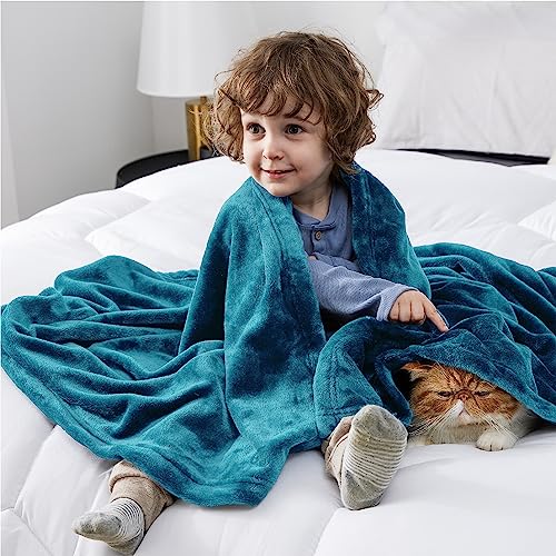 GentleSoft Bedding Fleece Blanket for Girls and Boys (Teal Blue / Kids (43" x 55"))