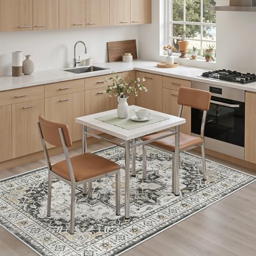 Area Rug 4x6 Washable Rugs Vintage for Living Room (Black / 4' x 6' (Rectangular))