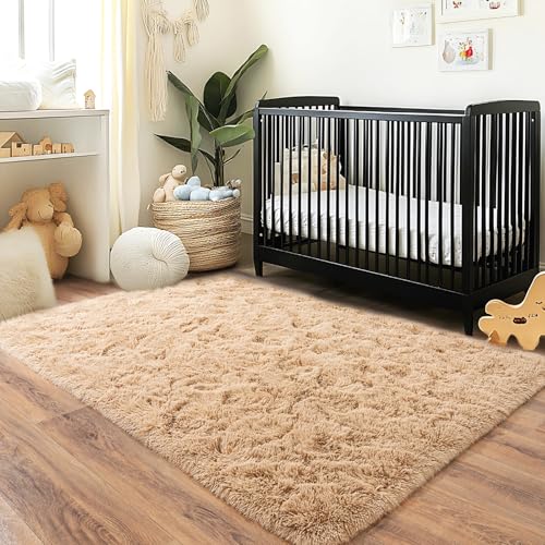 Fluffy Area Rug for Bedroom 4x6 (Camel / 4' x 6' (Rectangular))