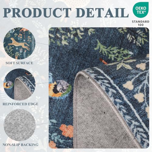 2x4 Rug for Entryway (Blue (Animal) / 2' x 4' (Rectangular))