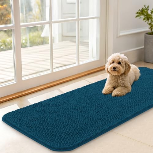 Dog Door Mat for Muddy Paws 47x17 (Atlantic Blue / 47" X 17")