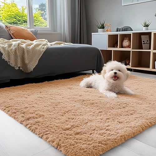 3x5 Machine Washable Small Bedside Rug (3x5 Ft / Khaki)