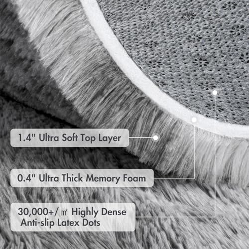 8x10 Ft Extra Large Shag Rugs for Living Room (Ab Tie Dyed Light Grey / 8' X 10' (Rectangular))