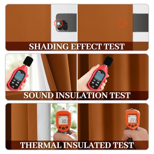 100% Blackout Curtains 38x63 inch Length Burnt Orange (Burnt Orange / 38"W x 63"L (Pack of 2))
