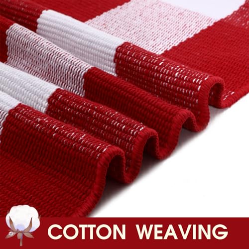 Christmas Red and White Plaid Rug (Red & White Plaid / 4' x 6' (Rectangular))