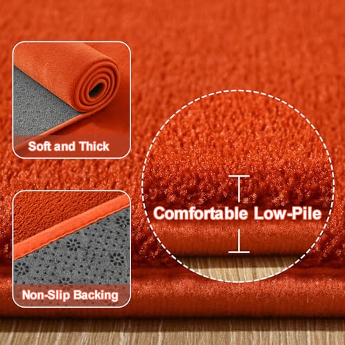 Modern Area Rug for Bedroom Living Room (5' x 8' (Rectangular) / Orange)