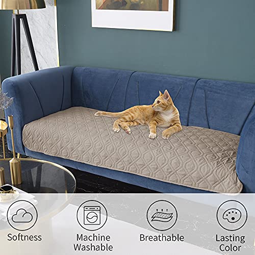Waterproof Dog Bed Cover Pet Blanket for Furniture Bed Couch Sofa Reversible (30x90 Inch (Pack of 1) / Cream+beige)