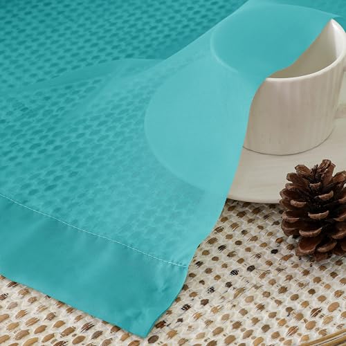 Turquoise Sheer Curtains 84 Inches Long 2 Panels Set (40"W x 84"L (Pack of 2) / Turquoise)