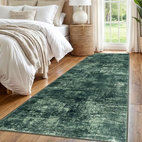 Abstract Runner Rug 3x8 Ft Washable Runners for Hallways (Dark Green / 3' x 8' (Rectangular))