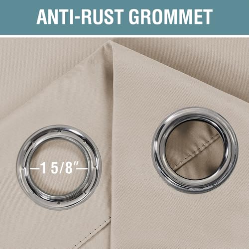 Blackout Curtain for Living Room Thermal Insulated Window Treatment Curtain Extra Long 84 inch Length Energy Saving Solid Grommet Top Blackout Drape (52"W x 84"L (Pack of 1) / Fog)