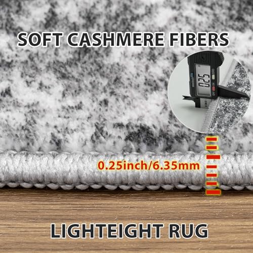 4x6 Area Rugs for Living Room Washable Bedroom Dining Room Black Grey (Black/Grey / 4' x 6' (Rectangular))