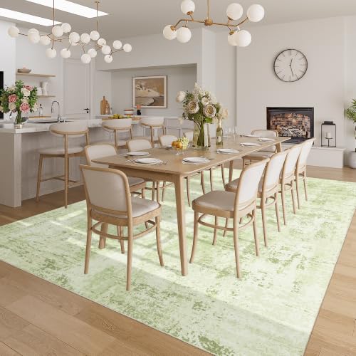 8x10 Washable Area Rugs (Green/Ivory / 8' x 10' (Rectangular))