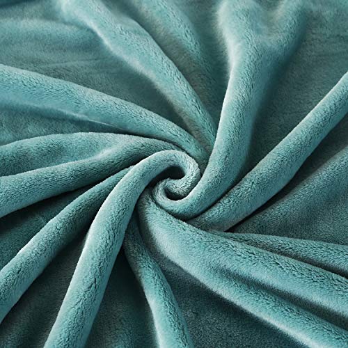 Large Flannel Fleece Throw Blanket (60"x80" / Bluishgreen)
