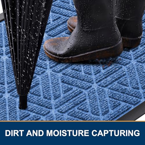 Front Door Mat Outside Entrance (Blue / 47" X 32")