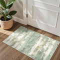 1'5''x2'5'' Green Abstract Area Rug (Light Green/Cream / 1'5" x 2'5" (Rectangular))