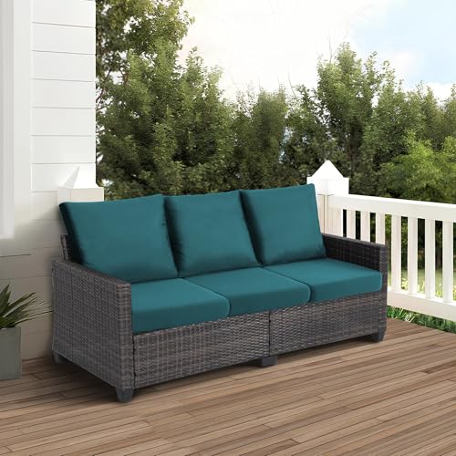 Water Resistant Couch Cushion Covers Stretch Sofa Seat Slipcover for Pets (Small / Dark Teal)