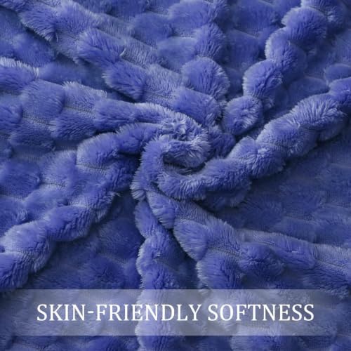 3D Fleece Queen Size Blanket for Bed (Cobalt Blue / Queen ( 90x90 IN ))