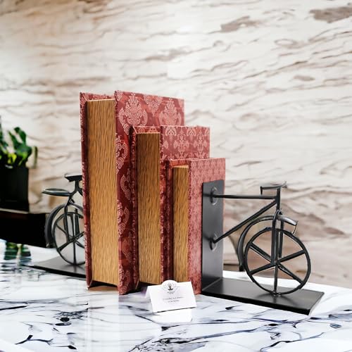Set of 3 Farmhouse Memory Storage Book Boxes (Case (2 units of 8'' , 10'' & 12'' High) / Red)