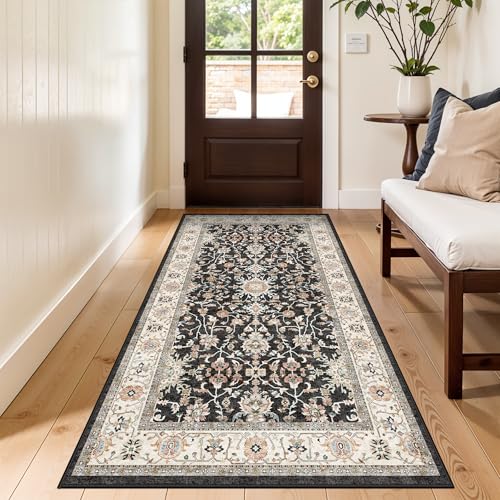 3x6 Washable Hallway Runner Rug (Black / 3' x 6' (Rectangular))