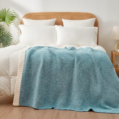 Teal Throw Blankets for Couch (Heather Teal / Throw (50"x60"))