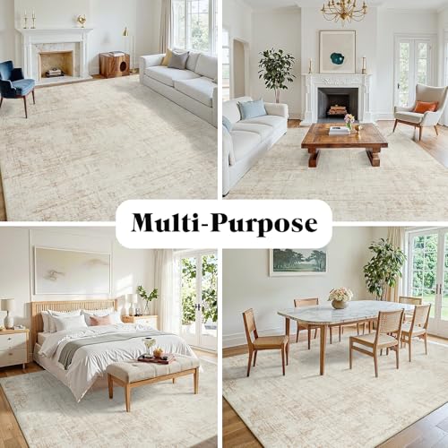 10x12 Area Rug for Living Room Bedroom (Beige/White / 10' x 12' (Rectangular))